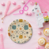 Mid Century Modern Starburst Pattern Papieren Bordje (Feest)