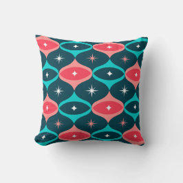 Mid-Century Modern Starburst Pattern Retro Blauwgr Kussen