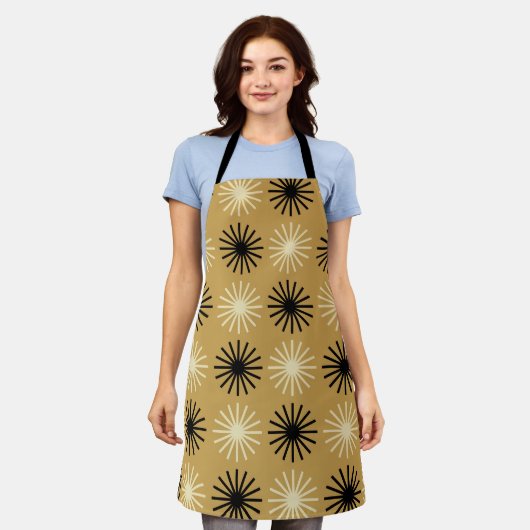 Mid Century Modern Starburst Pattern Schort (Gedragen)