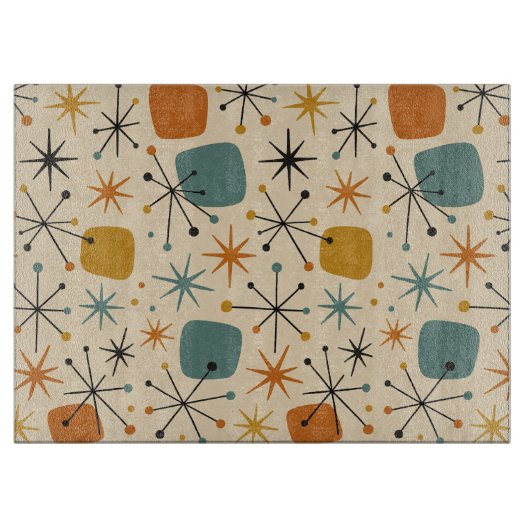 Mid Century Modern Starburst Pattern Snijplank (Voorkant)