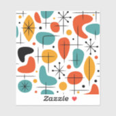Mid Century Modern Starburst Pattern Sticker (Vel)