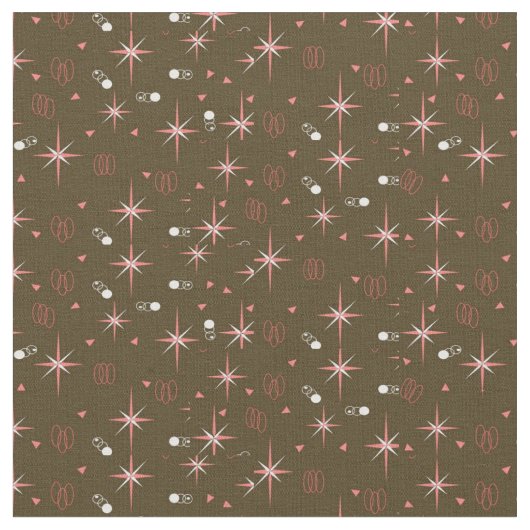 Mid-Century Modern Starburst Pattern Stof (Close Up)