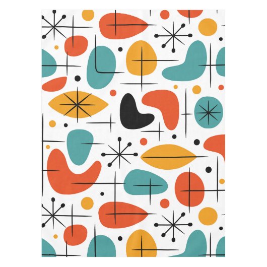 Mid Century Modern Starburst Pattern Tafelkleed (Voorkant)