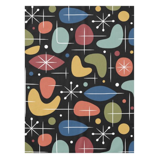 Mid Century Modern Starburst Pattern Tafelkleed (Voorkant)