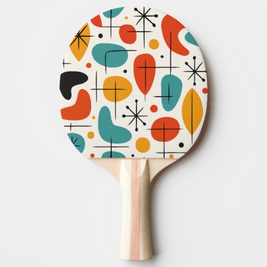 Mid Century Modern Starburst Pattern Tafeltennisbatje (Voorkant)