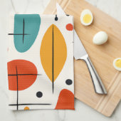 Mid Century Modern Starburst Pattern Theedoek (Quarter Fold)