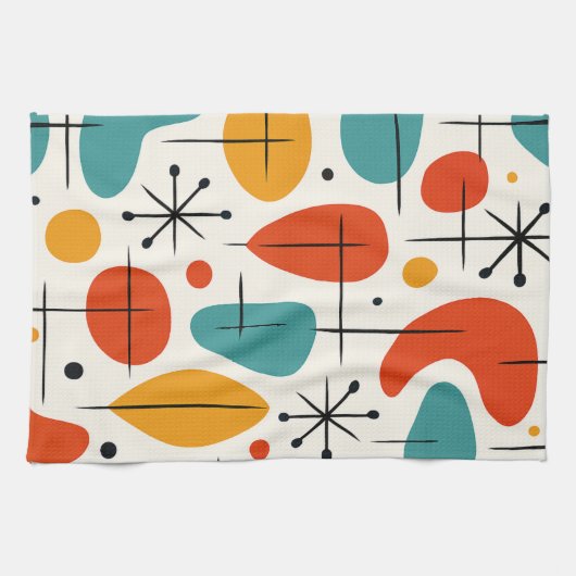 Mid Century Modern Starburst Pattern Theedoek (Horizontaal)