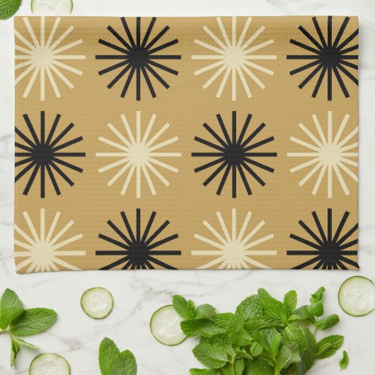 Mid Century Modern Starburst Pattern Theedoek (Gevouwen)