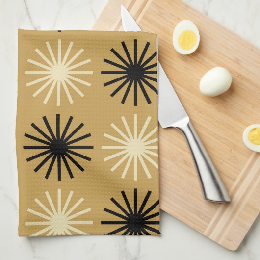 Mid Century Modern Starburst Pattern Theedoek (Quarter Fold)