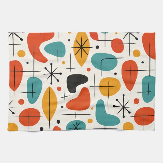 Mid Century Modern Starburst Pattern Theedoek (Horizontaal)