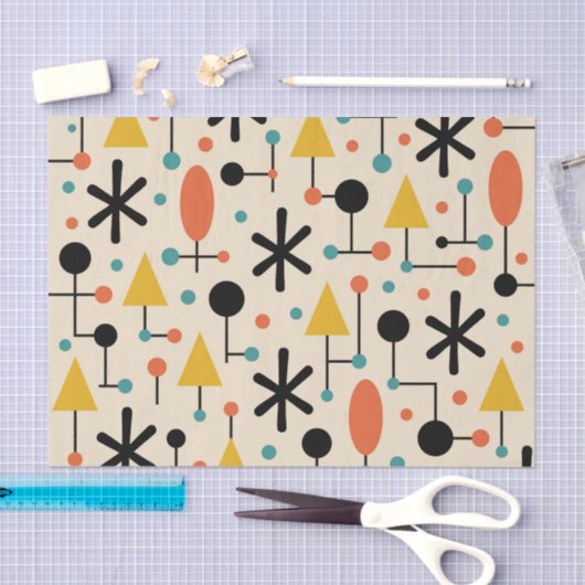 Mid Century Modern Starburst Pattern Tissuepapier (Craft)