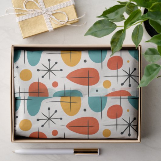 Mid Century Modern Starburst Pattern Tissuepapier (Geschenk)
