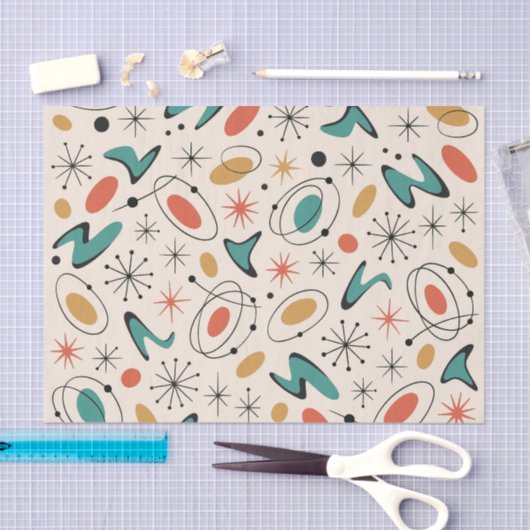 Mid Century Modern Starburst Pattern Tissuepapier (Craft)