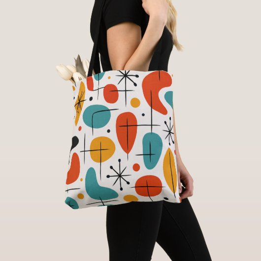 Mid Century Modern Starburst Pattern Tote Bag (Dichtbij)
