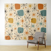 Mid Century Modern Starburst Pattern Wandkleed (In Situ (horizontaal))