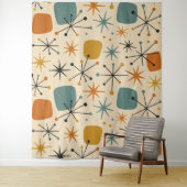 Mid Century Modern Starburst Pattern Wandkleed (In situ)