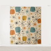 Mid Century Modern Starburst Pattern Wandkleed (Voorkant)