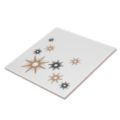 Mid-Century Modern Starburst Pink & Silver Tegeltje (Zijkant)