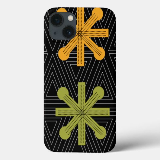 Mid-Century Modern Starburst Quilt Case-Mate iPhone Case (Achterkant)