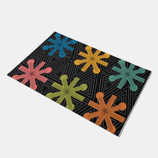 Mid-Century Modern Starburst Quilt Deurmat (Schuin)