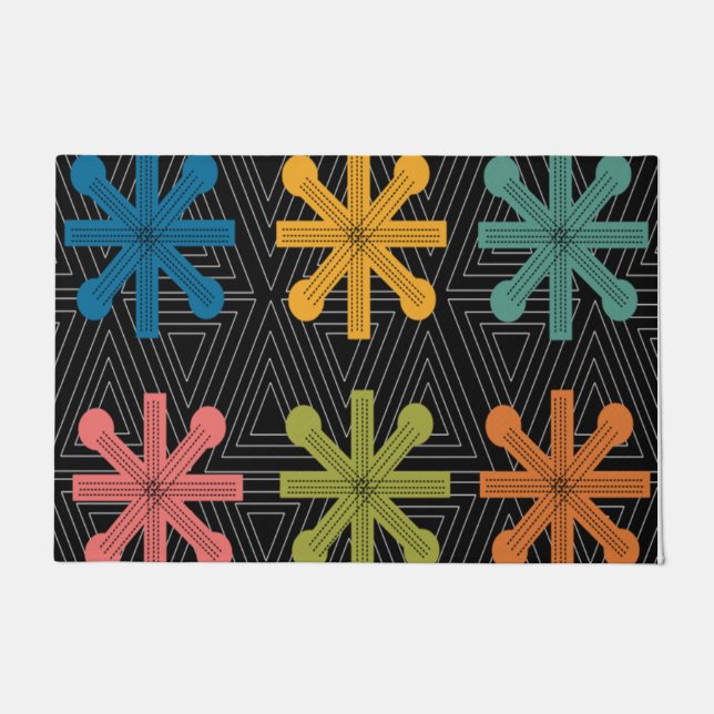 Mid-Century Modern Starburst Quilt Deurmat (Voorkant)