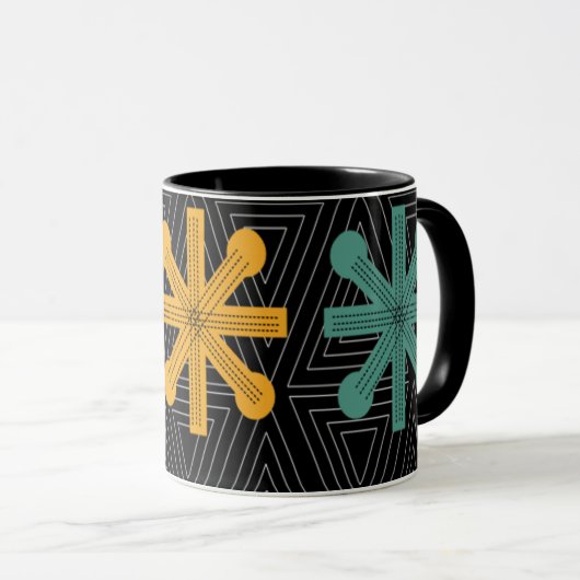 Mid-Century Modern Starburst Quilt Mok (Voorkant rechts)