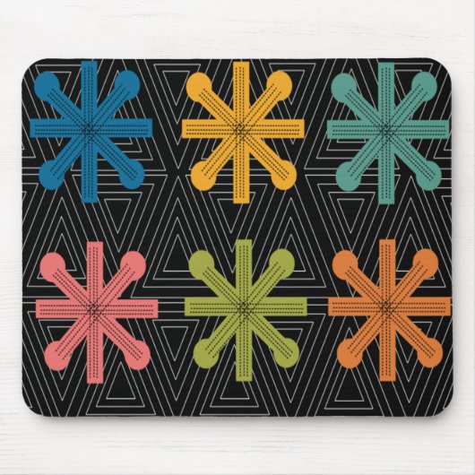 Mid-Century Modern Starburst Quilt Muismat (Voorkant)