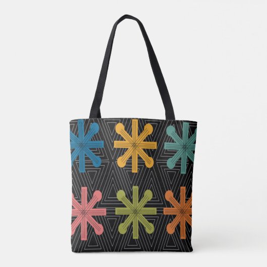 Mid-Century Modern Starburst Quilt Tote Bag (Achterkant)