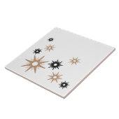 Mid-Century Modern Starburst | Roze en zwart Tegeltje (Zijkant)