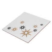 Mid-Century Modern Starburst Roze & Zilver Keramie Tegeltje (Zijkant)