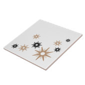 Mid-Century Modern Starburst | Zwart-roze Tegeltje (Zijkant)
