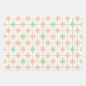 Mid Century Modern Starbursts en Stripes Pastel Inpakpapier Vel (Voorkant 3)