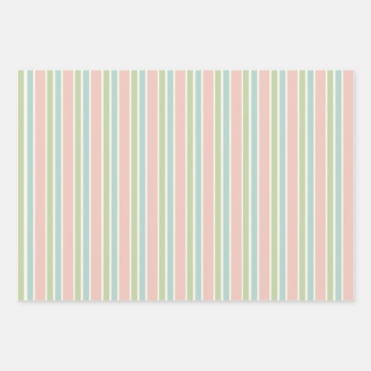 Mid Century Modern Starbursts en Stripes Pastel Inpakpapier Vel (Voorkant 2)