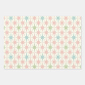 Mid Century Modern Starbursts en Stripes Pastel Inpakpapier Vel (Voorkant)