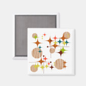Mid Century Modern Starbursts en Wereldbollen Magn Magneet (Voorkant / Achterkant)