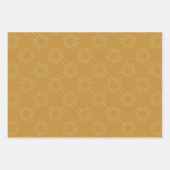 Mid-Century Modern Starbursts Ochre Gold Kerstmis Inpakpapier Vel (Voorkant 2)