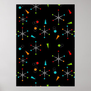 Mid-Century Modern Starbursts Poster