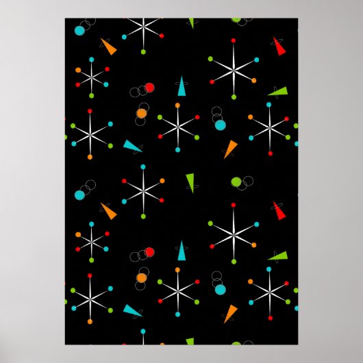 Mid-Century Modern Starbursts Poster (Voorkant)