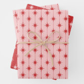 Mid Century Modern Stars and Dots Atomic Pattern Inpakpapier Vel (In situ)