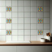 Mid Century Modern  Stars Ovaal op Polen Tegeltje