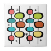 Mid Century Modern  Stars Ovaal op Polen Tegeltje (Voorkant)