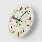 Mid Century Modern Stars Ronde Klok (Hoek)