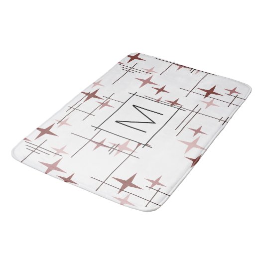 Mid Century Modern Stars Roze Badmat (Gekanteld)