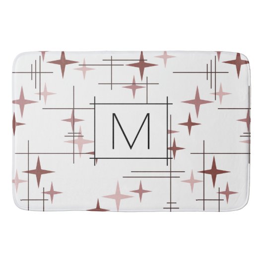 Mid Century Modern Stars Roze Badmat (Voorkant)