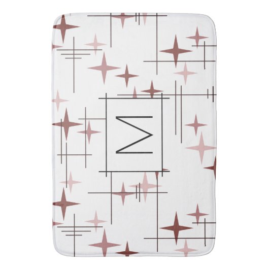 Mid Century Modern Stars Roze Badmat (Voorkant Verticaal)