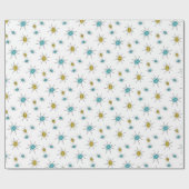 Mid Century Modern stijl, Atomic Starburst Cadeaupapier (Vlak)
