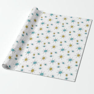Mid Century Modern stijl, Atomic Starburst Cadeaupapier