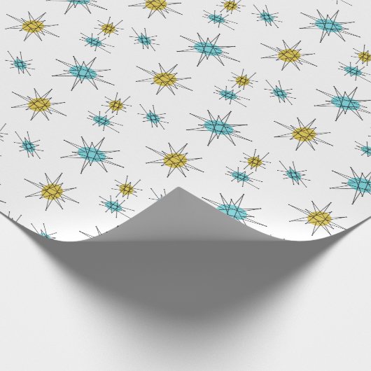 Mid Century Modern stijl, Atomic Starburst Cadeaupapier (Hoek)