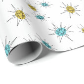 Mid Century Modern stijl, Atomic Starburst Cadeaupapier (Rol Hoek)