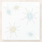 Mid Century Modern stijl, Atomic Starburst Glazen Onderzetter (Achterkant)